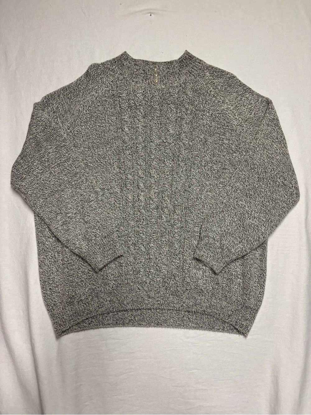 Women’s Gray Turtleneck Cable Knit Sweater